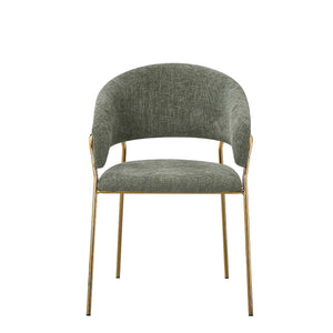 Set Da 4, Poltrona Artemisia Tess. Verde/Gambe Oro