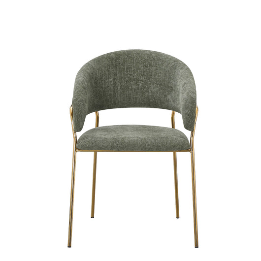 Set Da 4, Poltrona Artemisia Tess. Verde/Gambe Oro