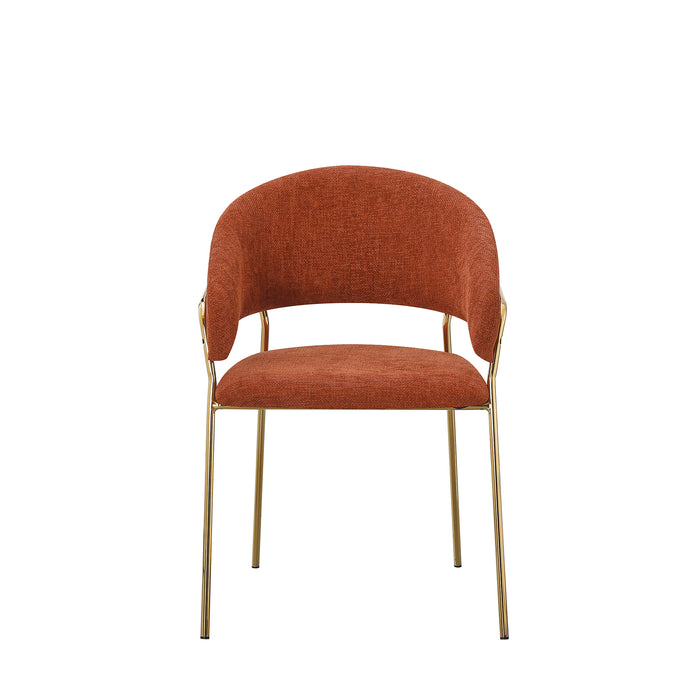 Set Da 4, Poltrona Artemisia Tess. Ruggine/Gambe Oro