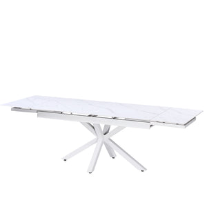 Tavolo Bilbao Top Bianco C/Venatur/Gambe Bianche