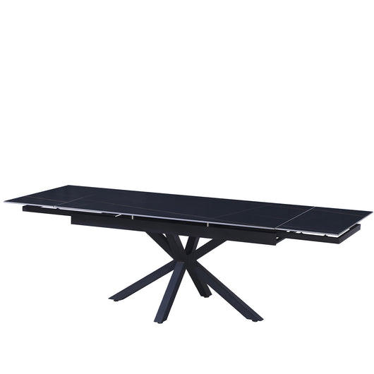 Tavolo Bilbao Top Nero C/Venature/Gambe Nere