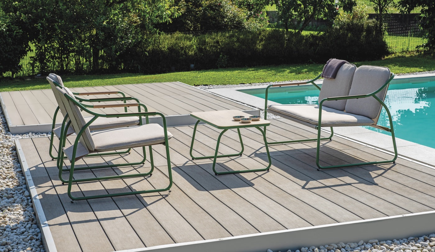 Salotto Kinos Verde C/Cuscini per soggriono, arredo bar ed esterni