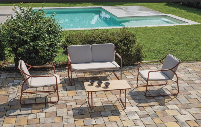 Salotto Kinos Rosso C/Cuscini per soggriono, arredo bar ed esterni