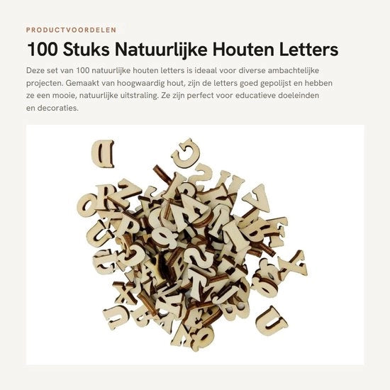 Alfabeto in Legno 100 pezzi - Lettere in Legno Decorative - Attività Artigianali - Strumento Educativo - Lettere in Legno Naturali - Superficie Liscia e Duratura