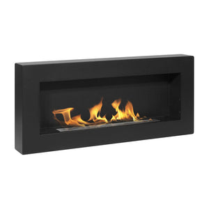 Camino a bioetanolo da parete Siena Nero L 90 x P 12 x H 40