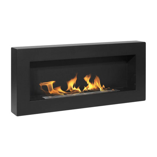 Camino a bioetanolo da parete Siena Nero L 90 x P 12 x H 40