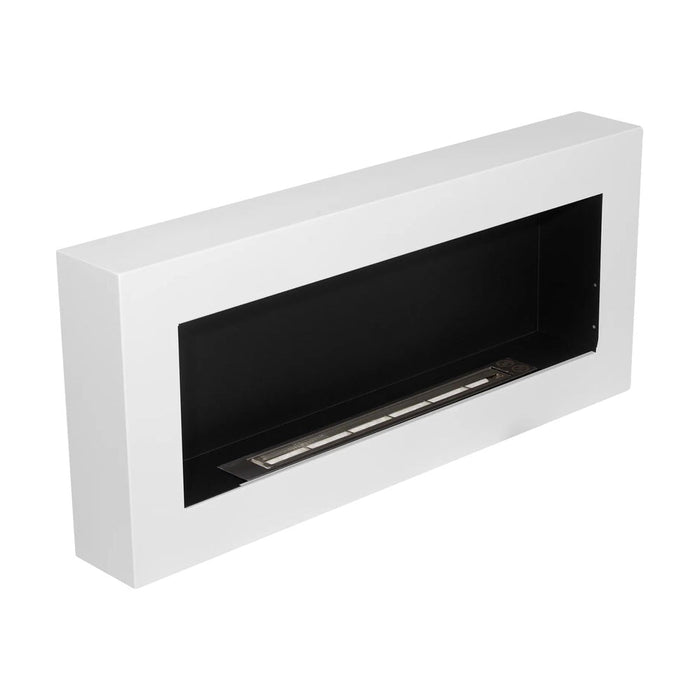 Camino a bioetanolo biocamino da parete Siena bianco L 90 x P 12 x H40