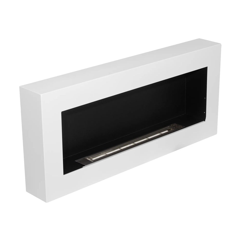 Camino a bioetanolo biocamino da parete Siena bianco L 90 x P 12 x H40