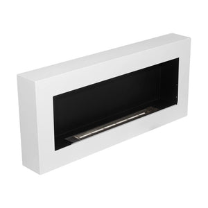 Camino a bioetanolo biocamino da parete Siena bianco L 90 x P 12 x H40