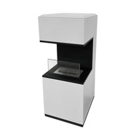 Camino a bioetanolo biocamino da terra Oslo in acciao bianco L38xP38xH100