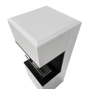 Camino a bioetanolo biocamino da terra Oslo in acciao bianco L38xP38xH100