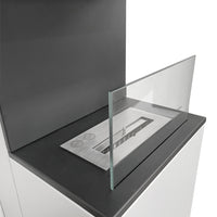 Camino a bioetanolo biocamino da terra Oslo in acciao bianco L38xP38xH100