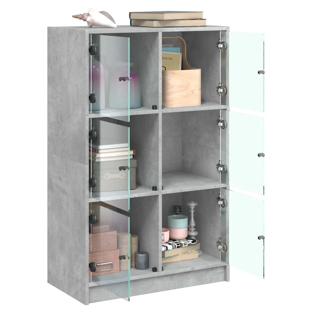 Credenza con Ante Grigio Cemento 68x37x109 cm Legno Multistrato 3295853