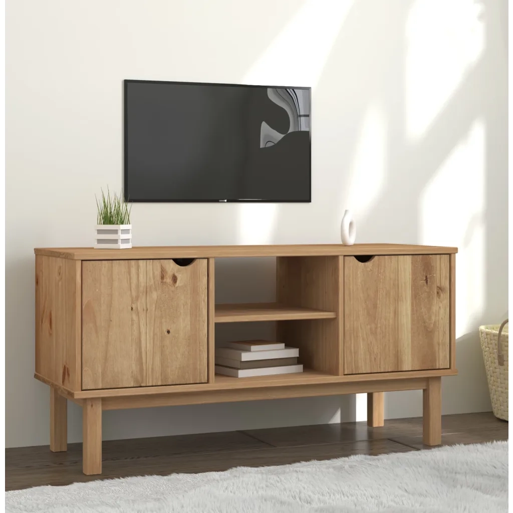 Mobile TV OTTA 113,5x43x57 cm in Legno Massello di Pino 348594