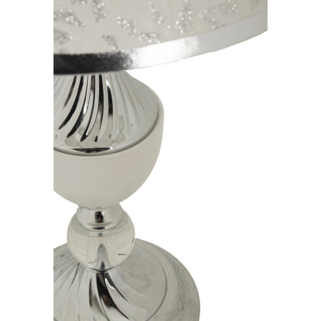 Lampada da Tavolo VKH907, Argento, Tessuto, 30x30x54 cm