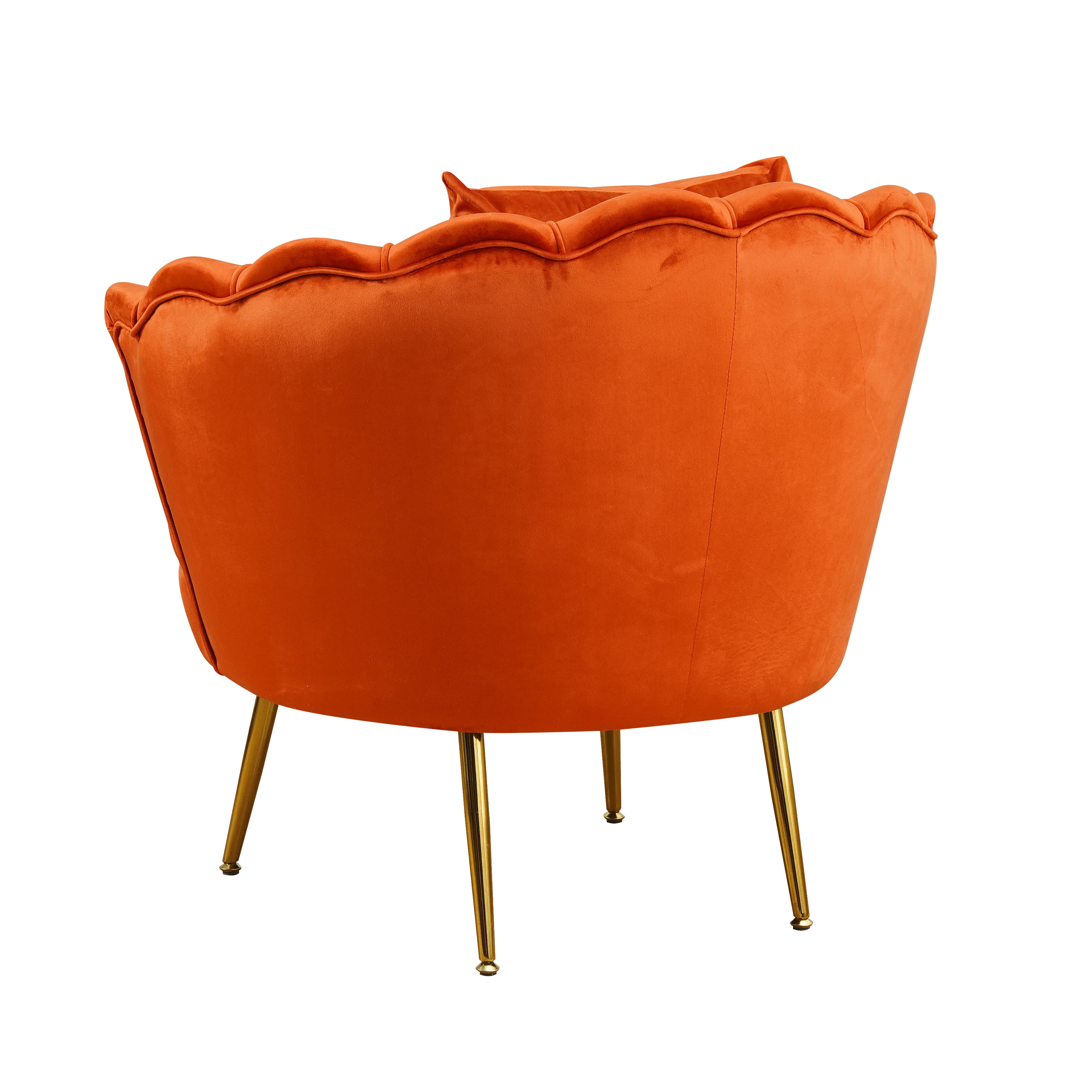 Poltrona Frida Velluto Ruggine Gambe Oro C/Cuscino