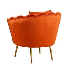 Poltrona Frida Velluto Ruggine Gambe Oro C/Cuscino