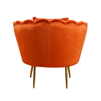 Poltrona Frida Velluto Ruggine Gambe Oro C/Cuscino