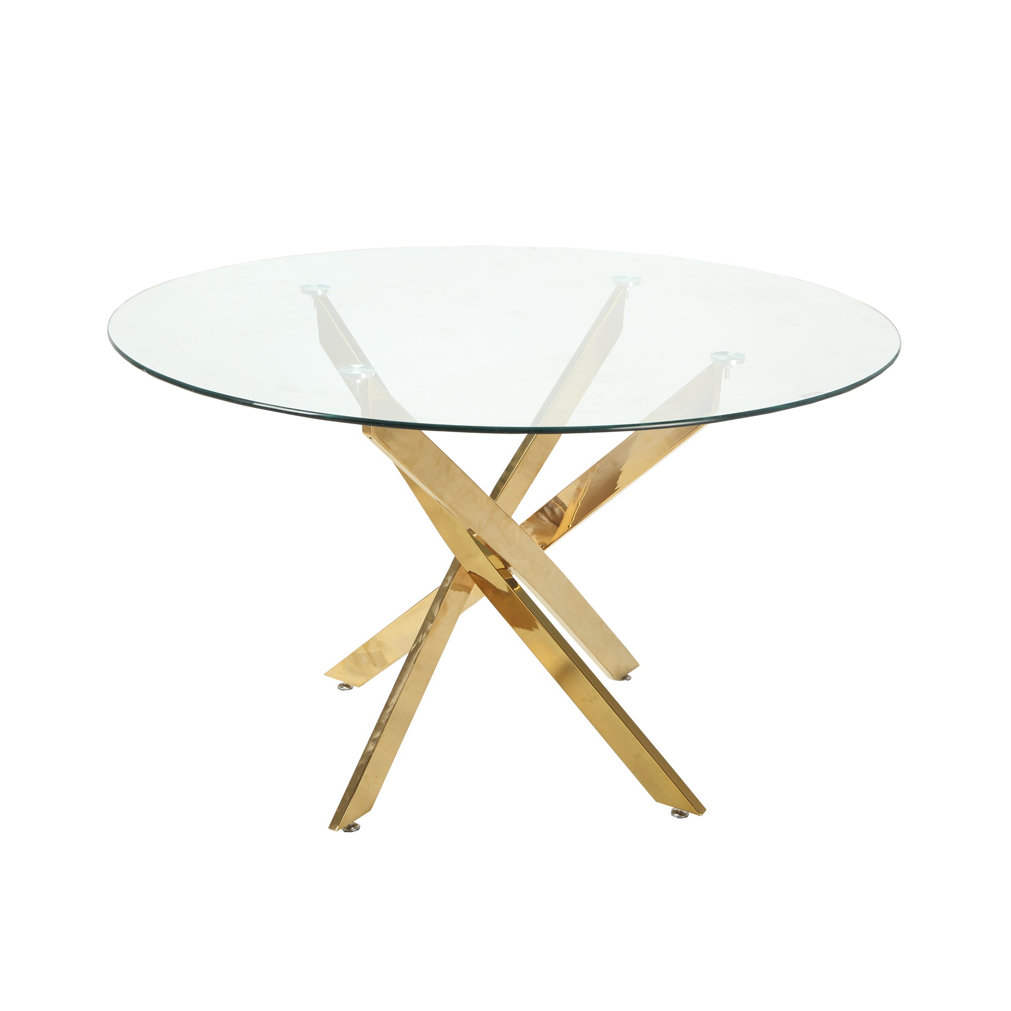 Tavolo Royal Vetro Rotondo/Gambe Oro