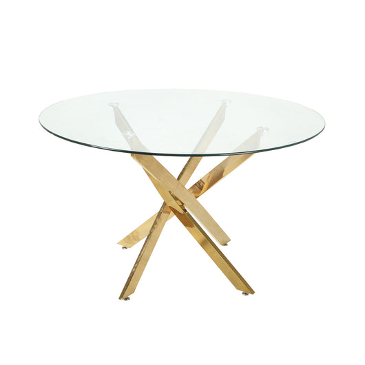 Tavolo Royal Vetro Rotondo/Gambe Oro