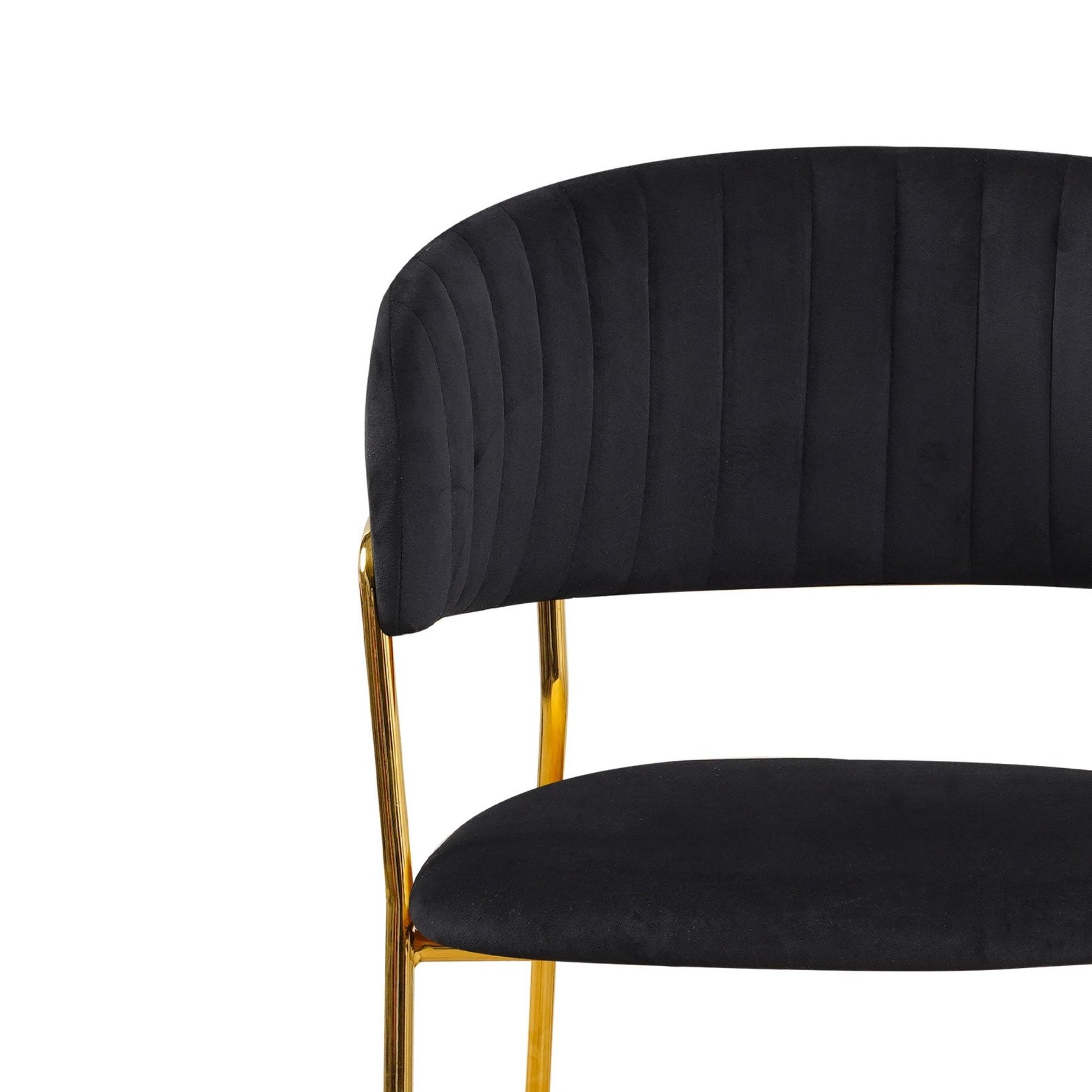 Set Da 2, Poltrona Artemisia Velluto Nero/Cromo Oro