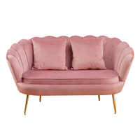 Divano Frida Velluto Cipria Gambe Oro C/Cuscino