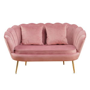 Divano Frida Velluto Cipria Gambe Oro C/Cuscino