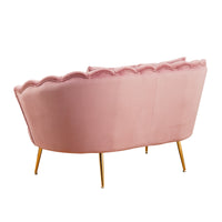 Divano Frida Velluto Cipria Gambe Oro C/Cuscino