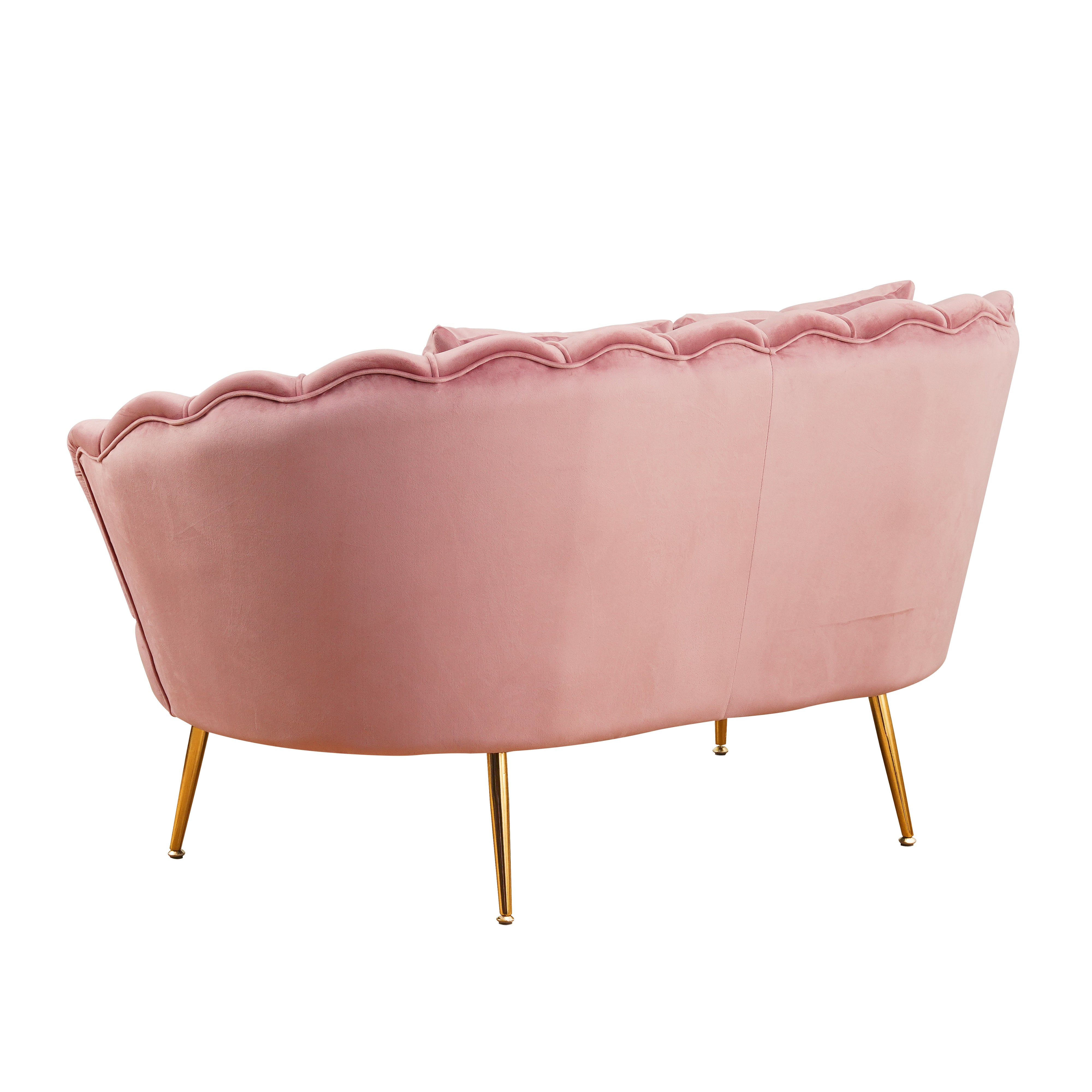 Divano Frida Velluto Cipria Gambe Oro C/Cuscino