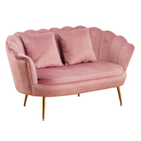 Divano Frida Velluto Cipria Gambe Oro C/Cuscino