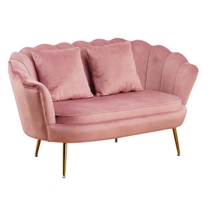 Divano Frida Velluto Cipria Gambe Oro C/Cuscino