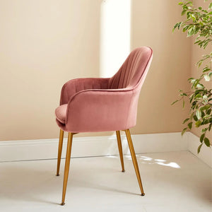 Set Da 2, Poltrona New Odette Velluto Cipria/Oro