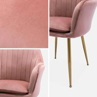 Set Da 2, Poltrona New Odette Velluto Cipria/Oro