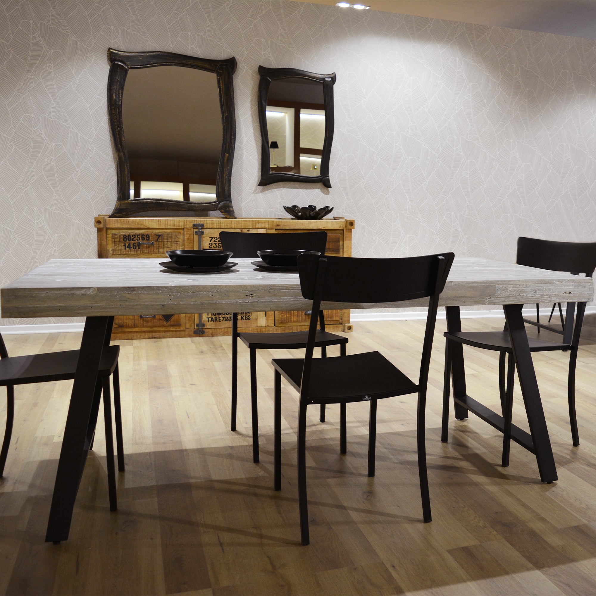 Tavolo Arbusto Strong 180*90 Sbiancato/Gambe Nere