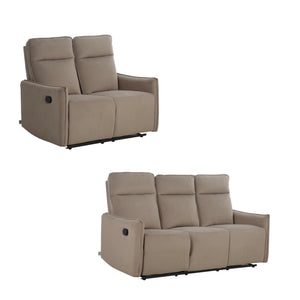 Set Amanda Divano 3+2 Man/4 Recl Velluto Tortora