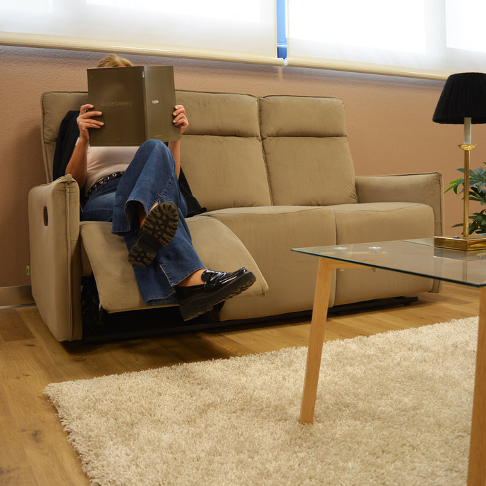 Set Amanda Divano 3+2 Man/4 Recl Velluto Tortora