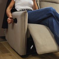 Set Amanda Divano 3+2 Man/4 Recl Velluto Tortora