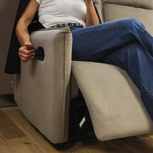 Set Amanda Divano 3+2 Man/4 Recl Velluto Tortora