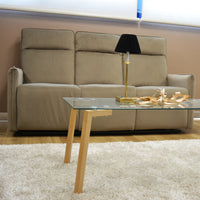 Set Amanda Divano 3+2 Man/4 Recl Velluto Tortora