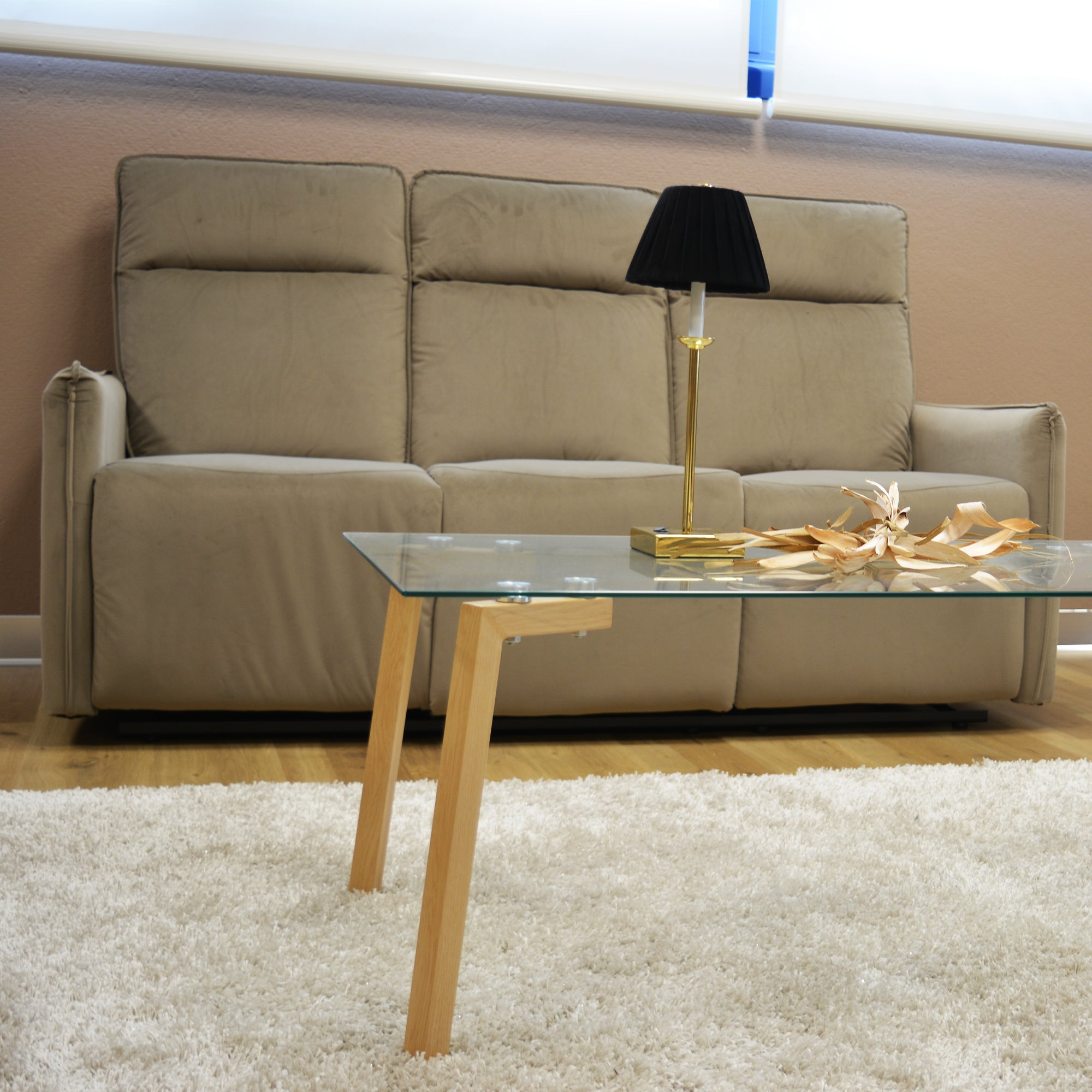 Set Amanda Divano 3+2 Man/4 Recl Velluto Tortora