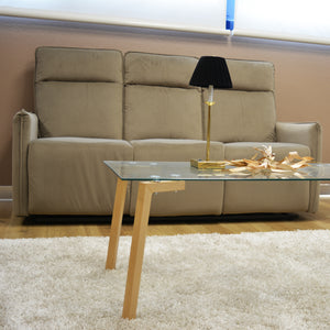 Set Amanda Divano 3+2 Man/4 Recl Velluto Tortora