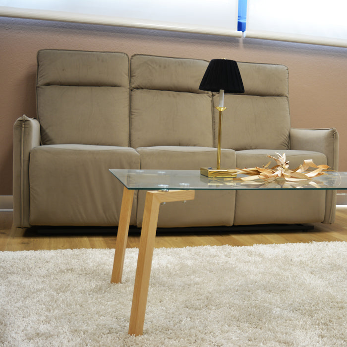 Set Amanda Divano 3+2 Man/4 Recl Velluto Tortora