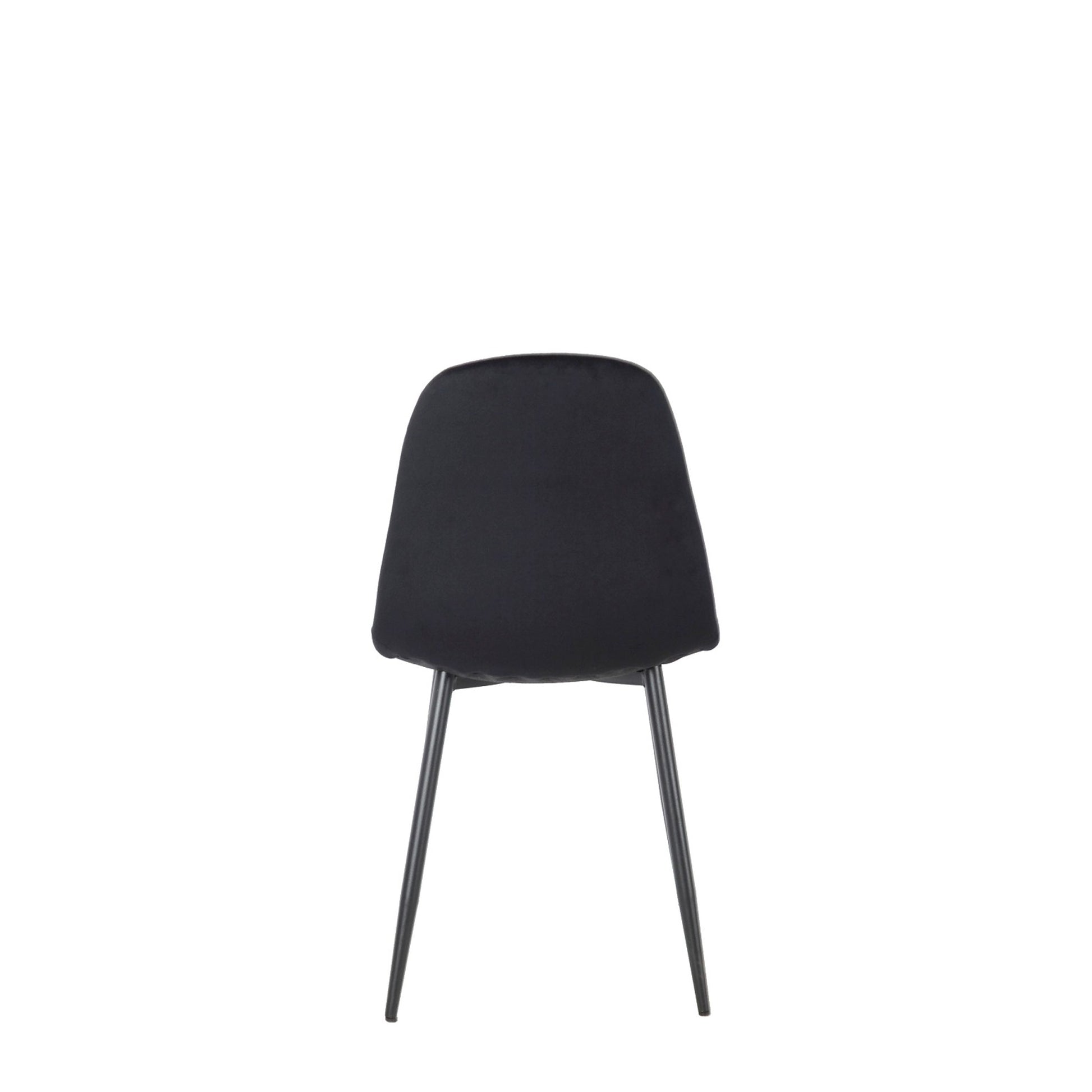 Set Da 4 Sedie,New Lena, Velluto Nero,Gambe Nere