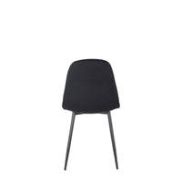 Set Da 4 Sedie,New Lena, Velluto Nero,Gambe Nere