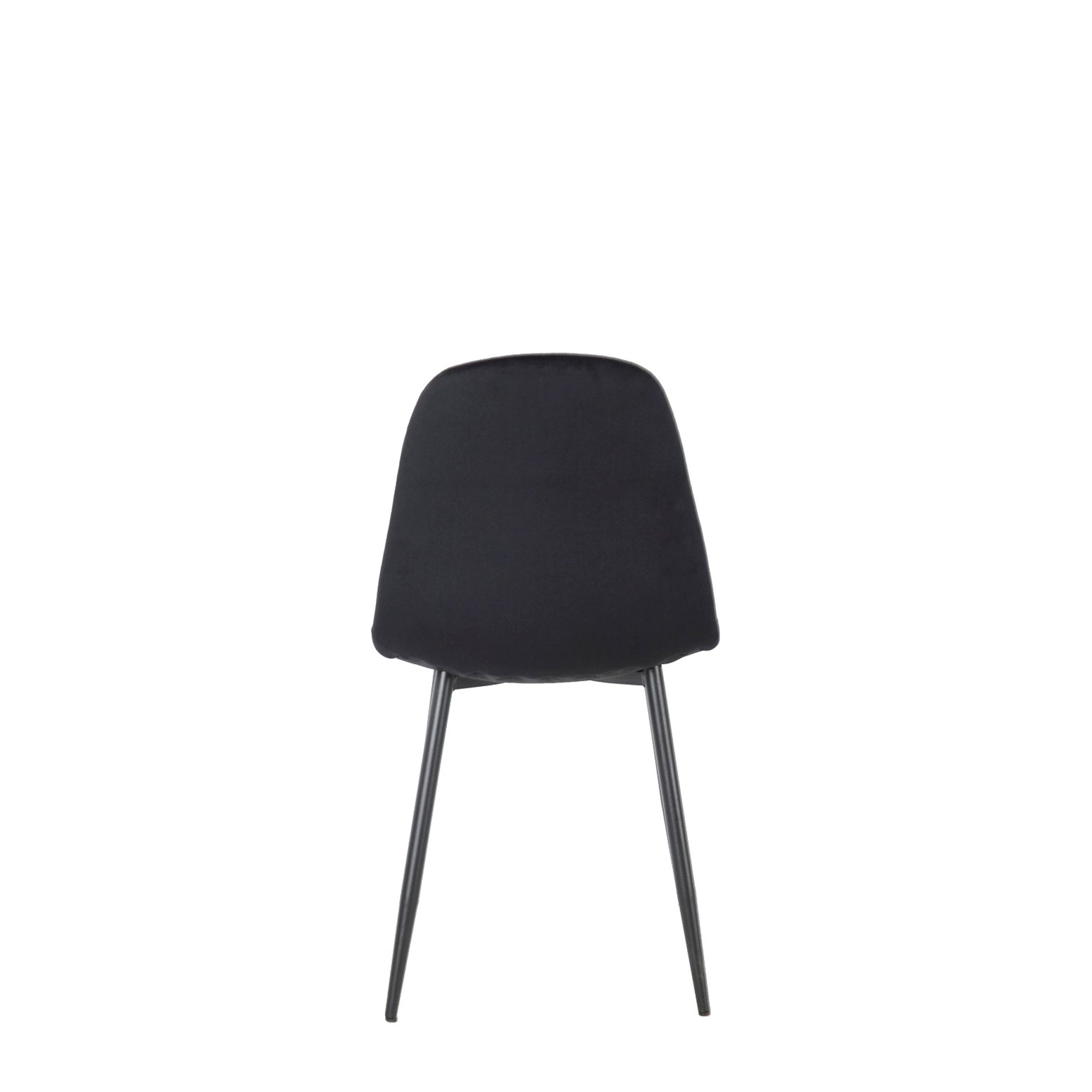 Set Da 4 Sedie,New Lena, Velluto Nero,Gambe Nere