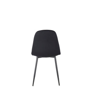 Set Da 4 Sedie,New Lena, Velluto Nero,Gambe Nere