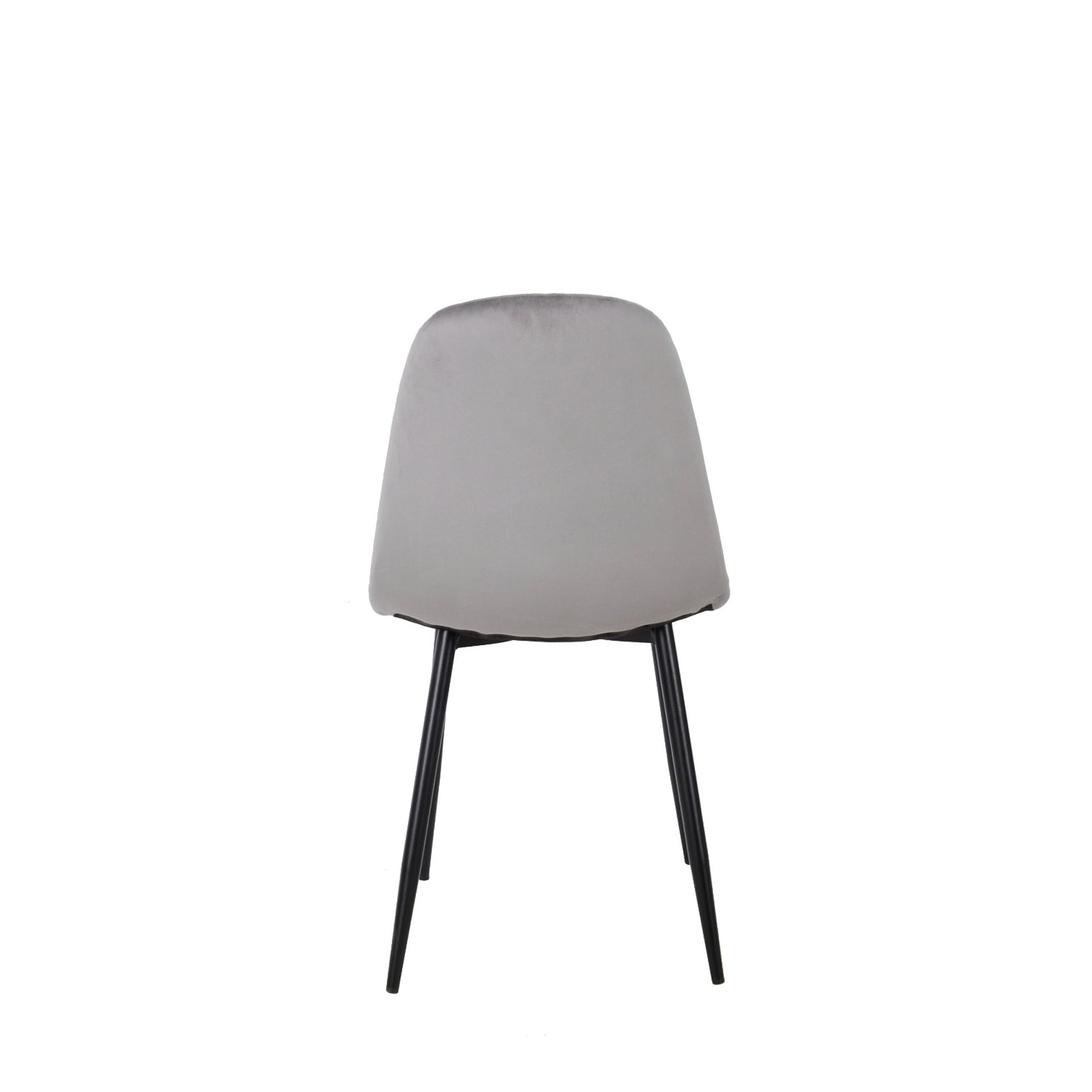 Set Da 4 Sedie,New Lena, Velluto Grigio,Gambe Nere