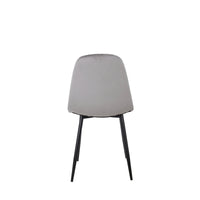 Set Da 4 Sedie,New Lena, Velluto Grigio,Gambe Nere