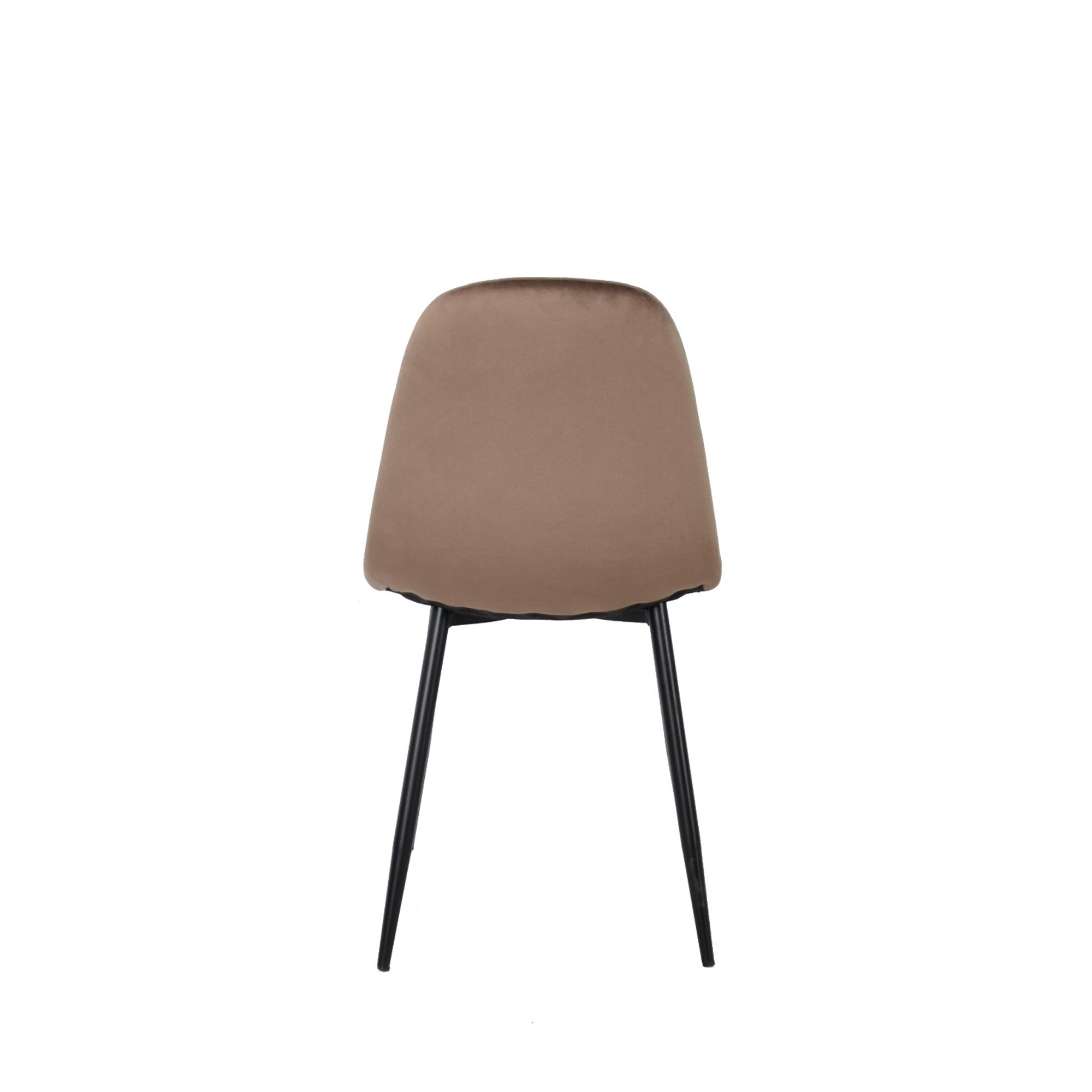 Set Da 4 Sedie,New Lena, Velluto Fango, Gambe Nere