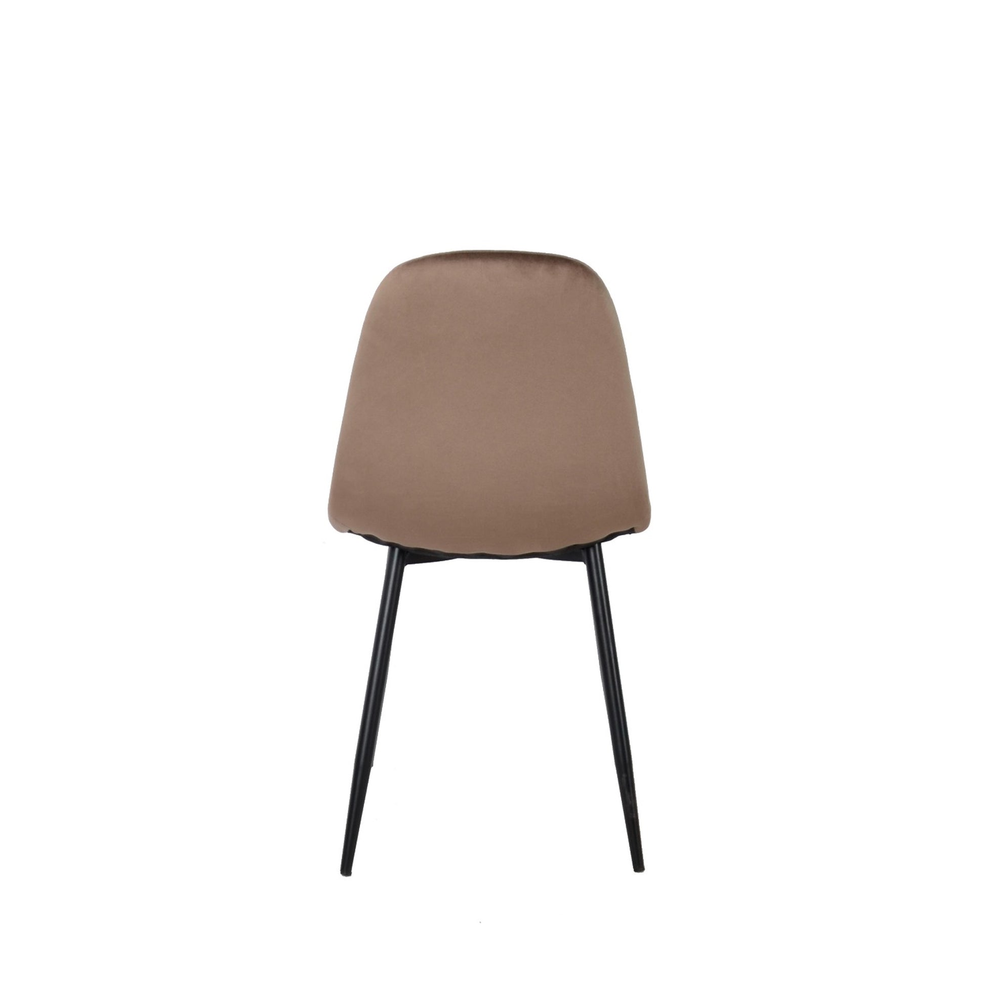 Set Da 4 Sedie,New Lena, Velluto Fango, Gambe Nere